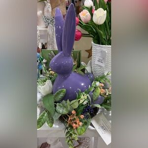 Purple Ceramic Bunny Figurine